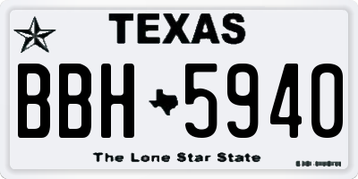 TX license plate BBH5940