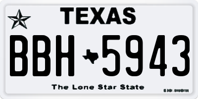 TX license plate BBH5943