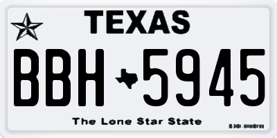 TX license plate BBH5945
