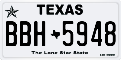 TX license plate BBH5948