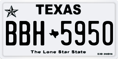 TX license plate BBH5950