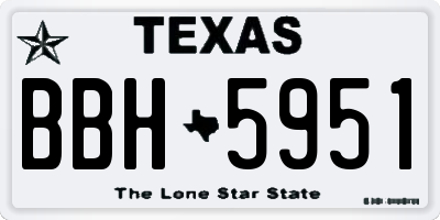 TX license plate BBH5951