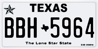 TX license plate BBH5964