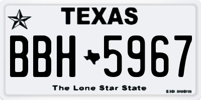TX license plate BBH5967