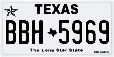TX license plate BBH5969