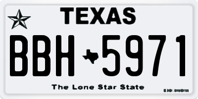 TX license plate BBH5971