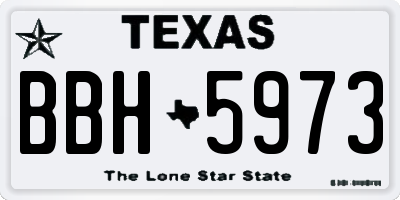 TX license plate BBH5973
