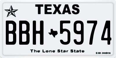 TX license plate BBH5974