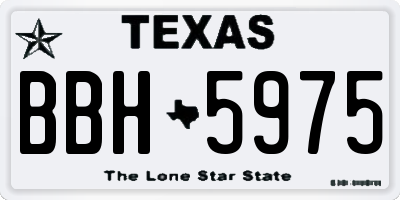 TX license plate BBH5975