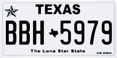 TX license plate BBH5979