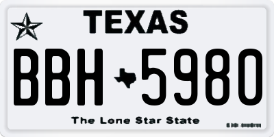 TX license plate BBH5980