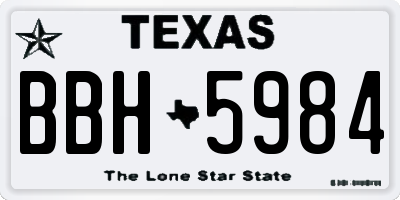 TX license plate BBH5984