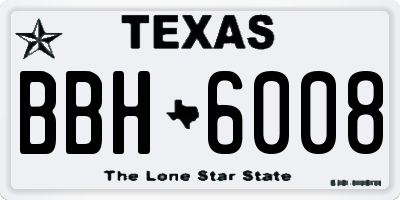TX license plate BBH6008
