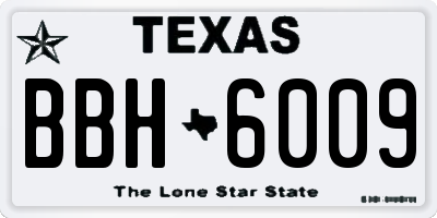 TX license plate BBH6009