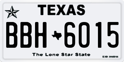 TX license plate BBH6015