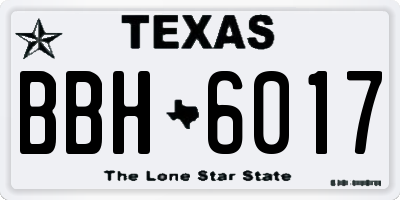 TX license plate BBH6017