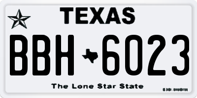 TX license plate BBH6023