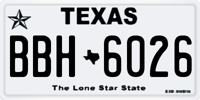 TX license plate BBH6026