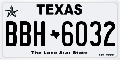 TX license plate BBH6032