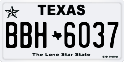 TX license plate BBH6037