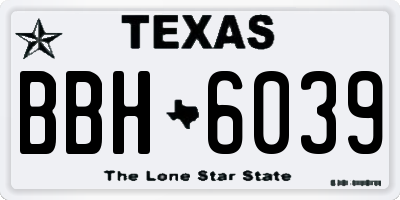 TX license plate BBH6039