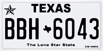 TX license plate BBH6043
