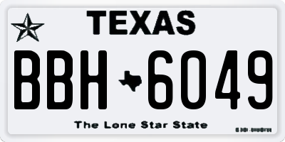 TX license plate BBH6049