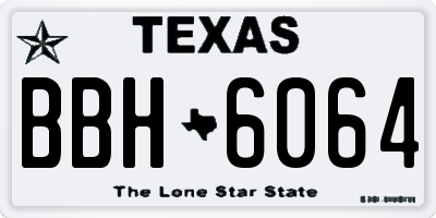 TX license plate BBH6064