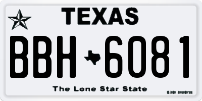 TX license plate BBH6081
