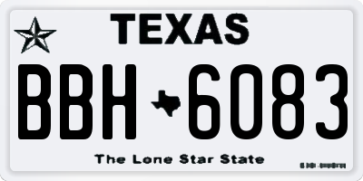 TX license plate BBH6083