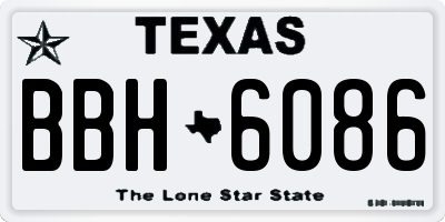 TX license plate BBH6086