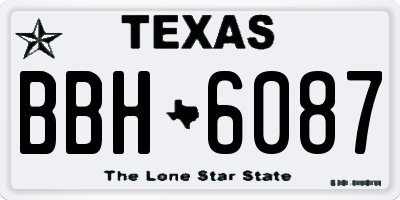 TX license plate BBH6087