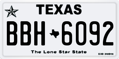 TX license plate BBH6092