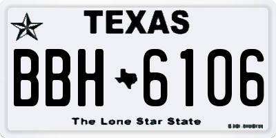 TX license plate BBH6106