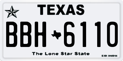 TX license plate BBH6110