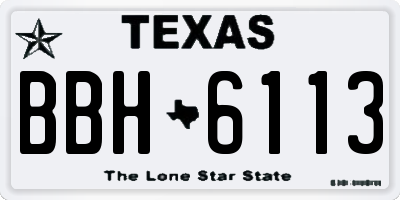 TX license plate BBH6113