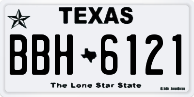 TX license plate BBH6121