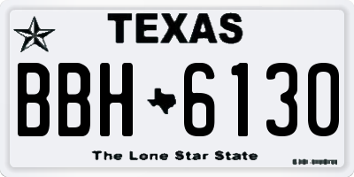 TX license plate BBH6130