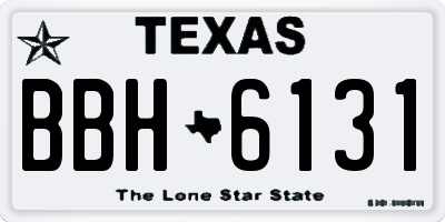 TX license plate BBH6131