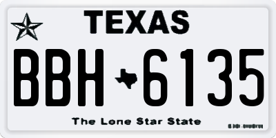 TX license plate BBH6135