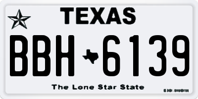 TX license plate BBH6139
