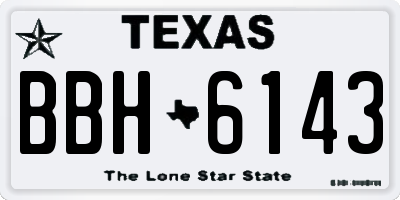 TX license plate BBH6143