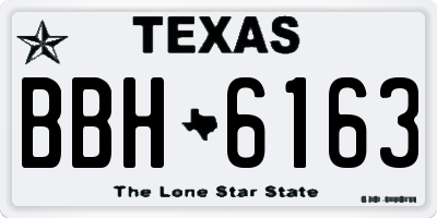 TX license plate BBH6163