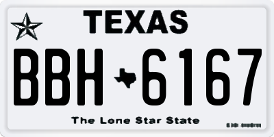TX license plate BBH6167