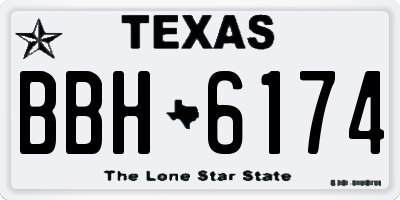 TX license plate BBH6174