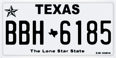 TX license plate BBH6185