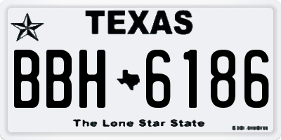 TX license plate BBH6186
