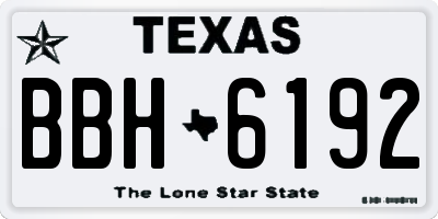 TX license plate BBH6192