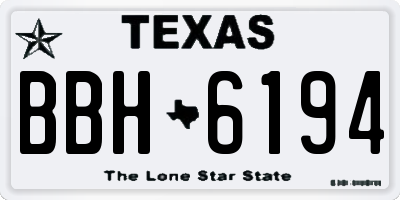 TX license plate BBH6194