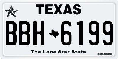 TX license plate BBH6199